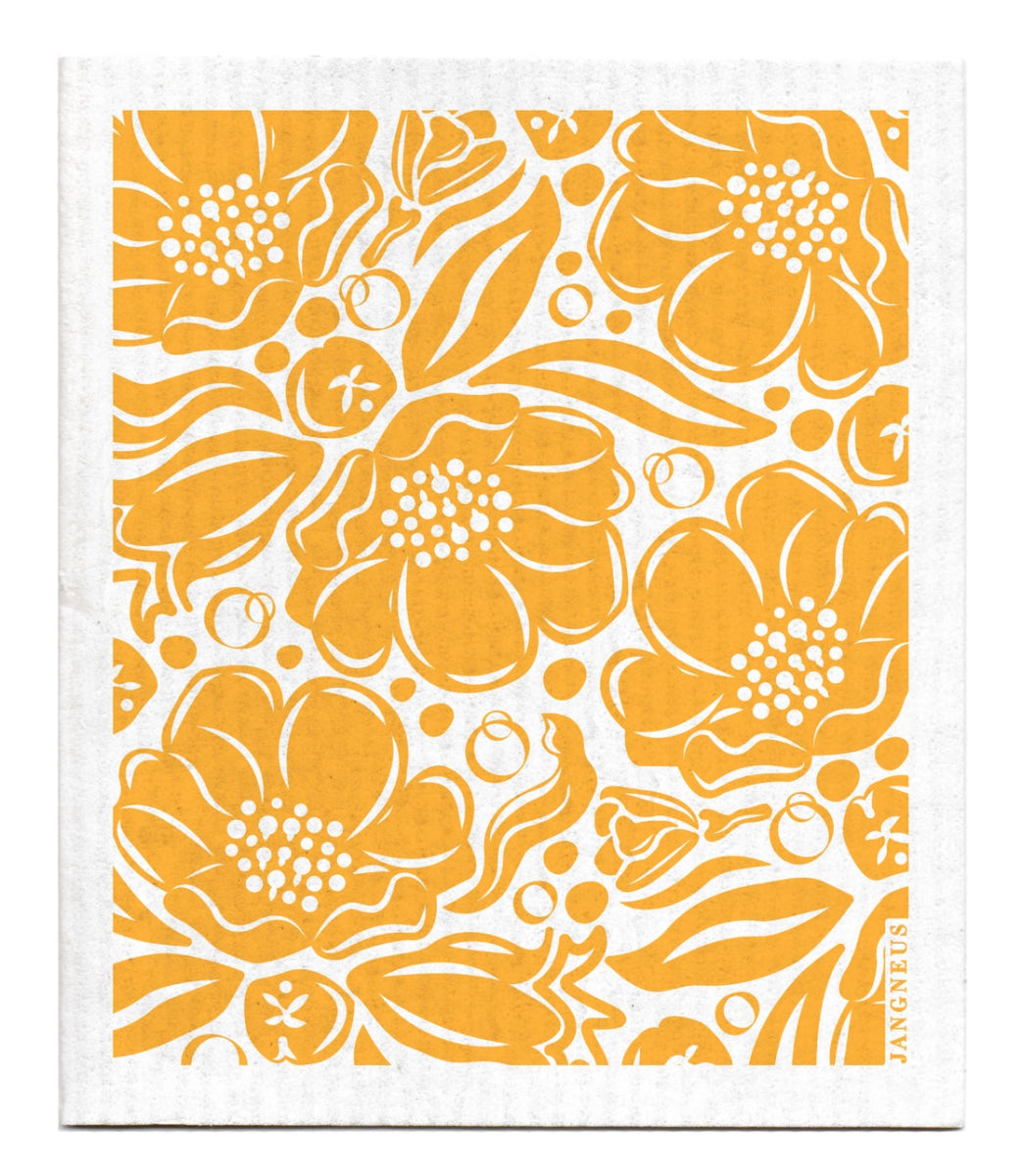 Swedish Dishcloth - Ochre Floral - Revel Boutique