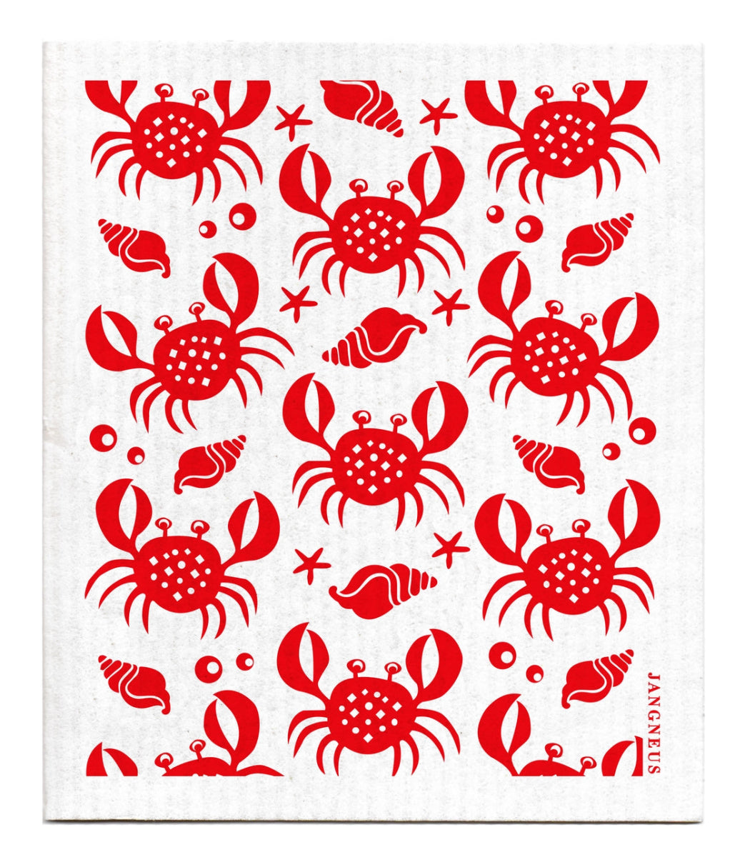 Swedish Dishcloth - Red Crabs - Revel Boutique