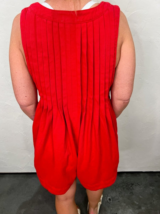 Tailgate Team Captain Romper - Red - Revel Boutique