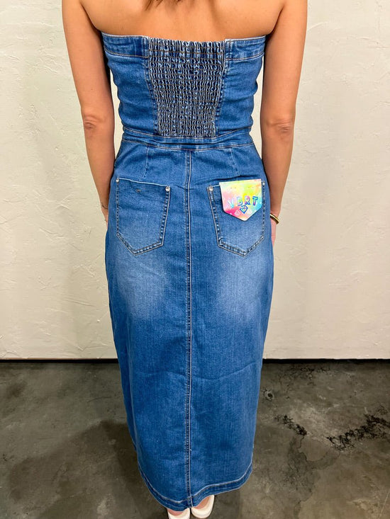 Load image into Gallery viewer, Tate Button Denim Dress - Revel Boutique
