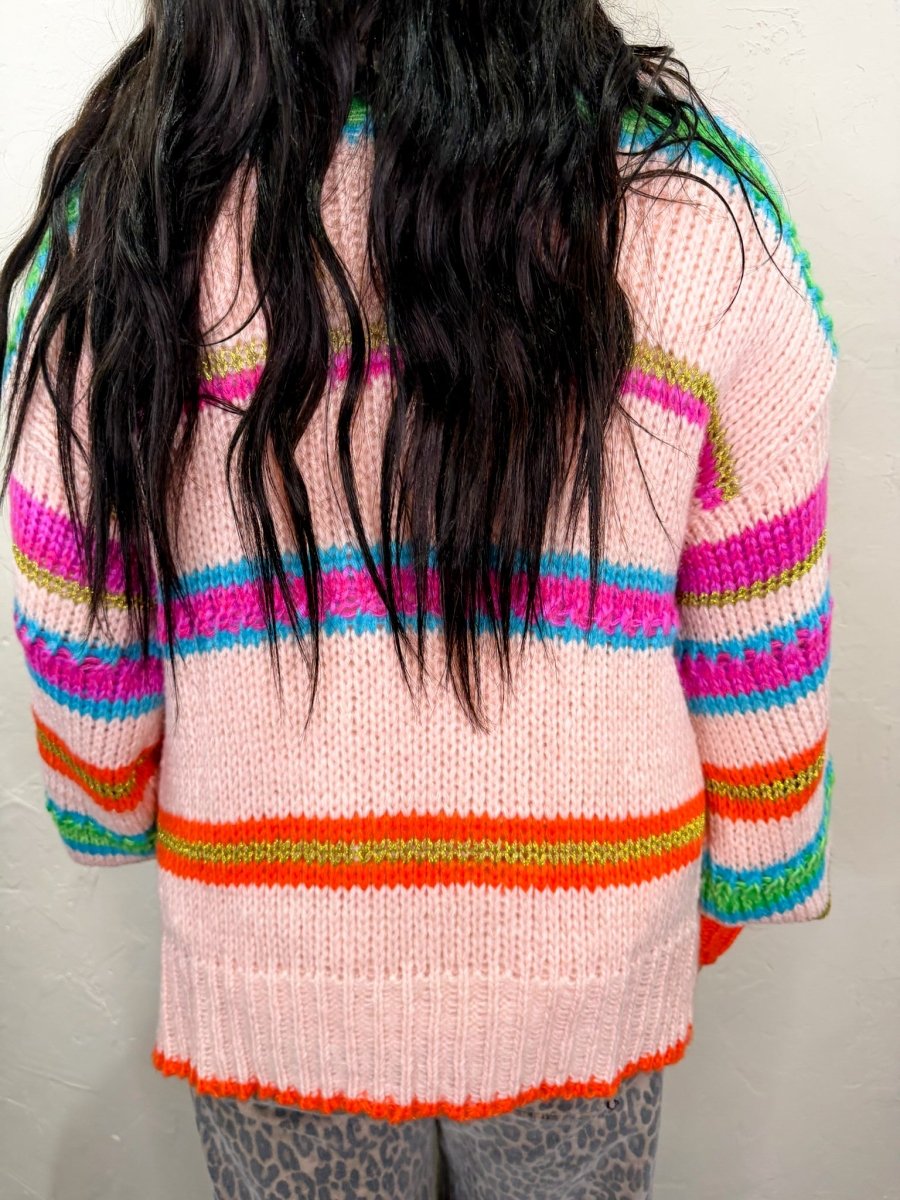 Technicolor Stripe Cardigan - Revel Boutique