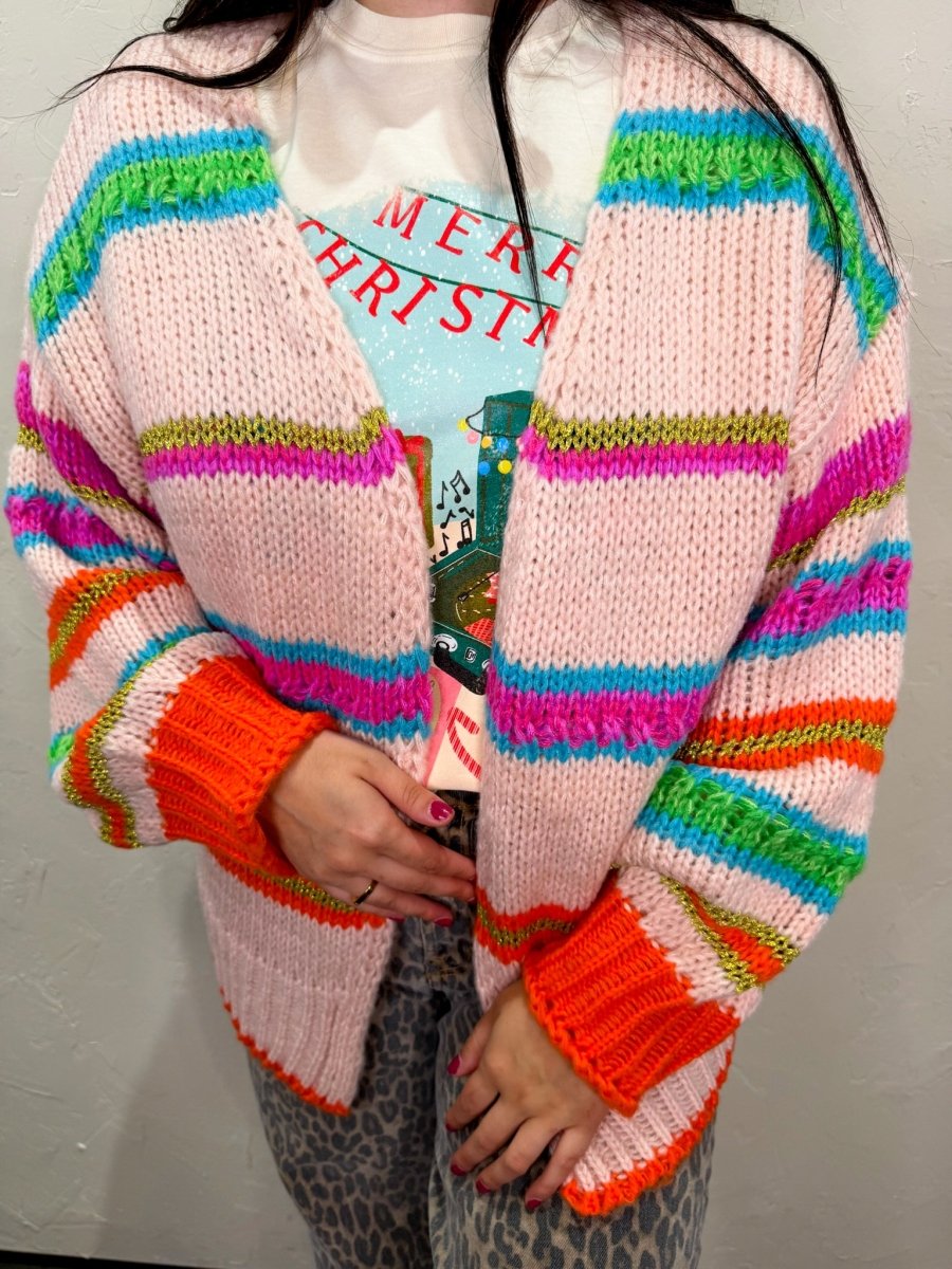 Technicolor Stripe Cardigan - Revel Boutique