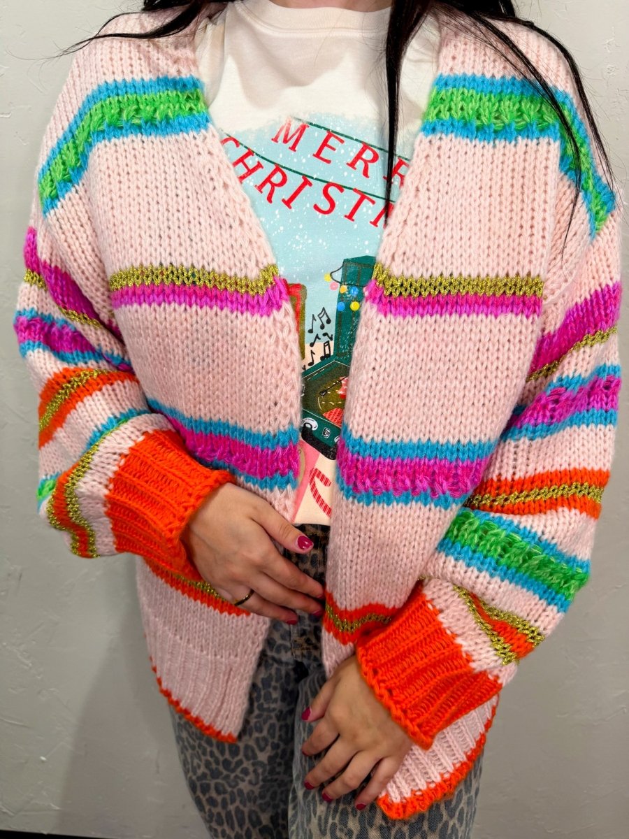 Technicolor Stripe Cardigan - Revel Boutique
