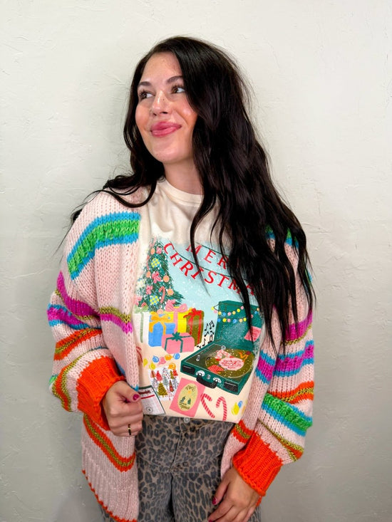 Technicolor Stripe Cardigan - Revel Boutique
