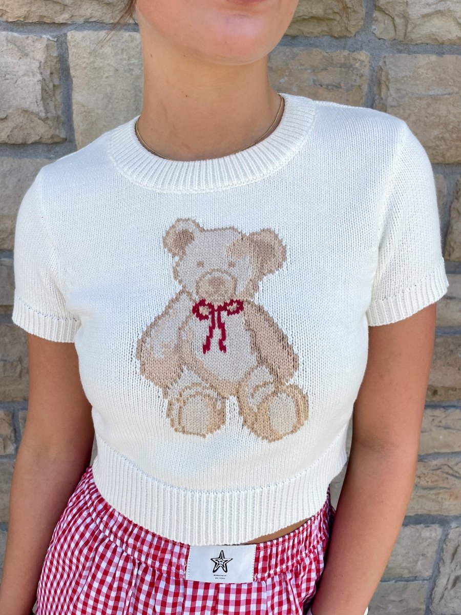 Teddy Sweater Baby Tee - Revel Boutique