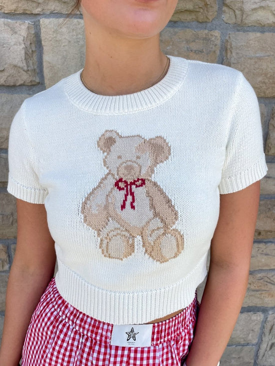 Teddy Sweater Baby Tee - Revel Boutique