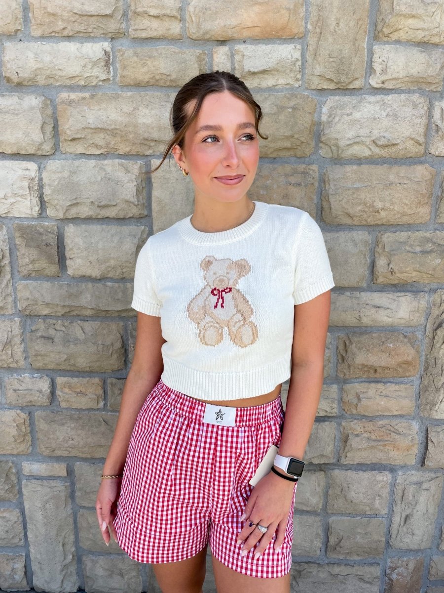 Teddy Sweater Baby Tee - Revel Boutique