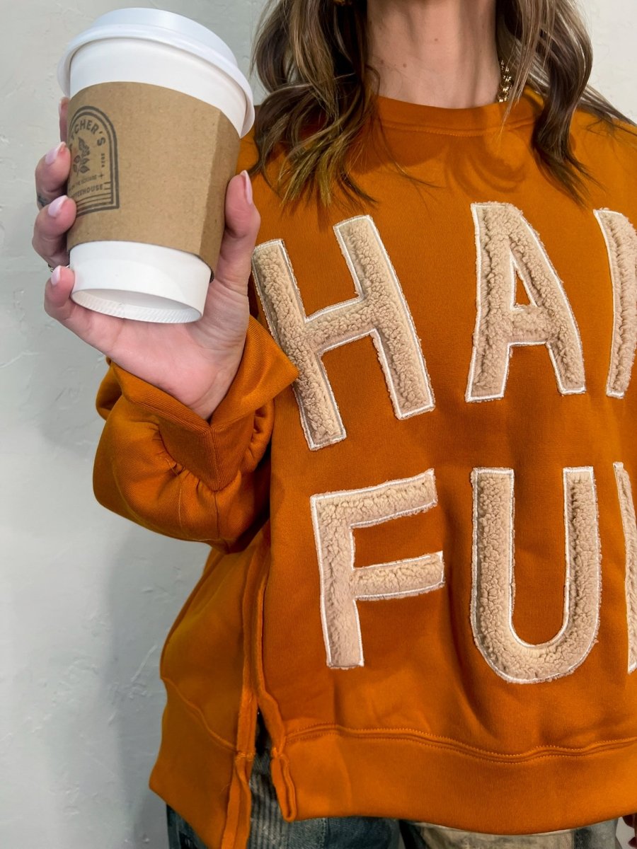 Thankful Fuzz Sweatshirt - Revel Boutique