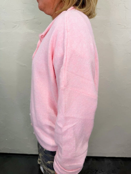 The Piper Cardigan - Baby Pink - Revel Boutique