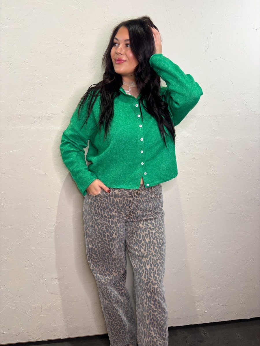 The Piper Cardigan - Kelly Green - Revel Boutique