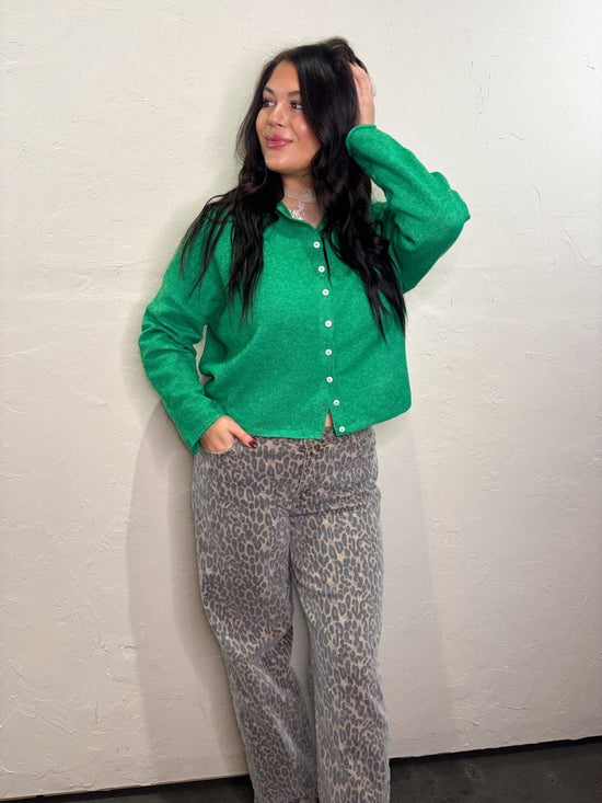 The Piper Cardigan - Kelly Green - Revel Boutique
