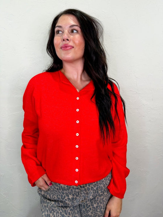 The Piper Cardigan - Red - Revel Boutique