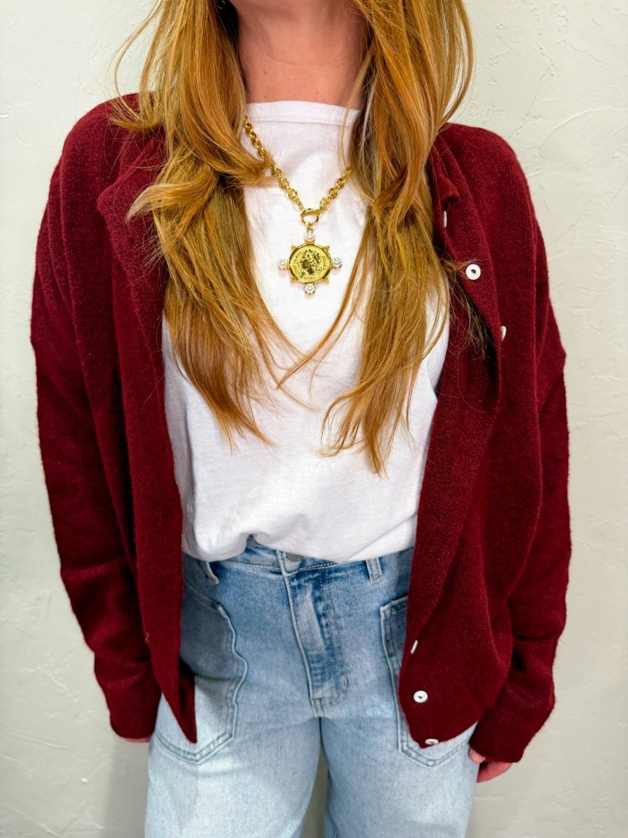 The Piper Cardigan - Wine - Revel Boutique