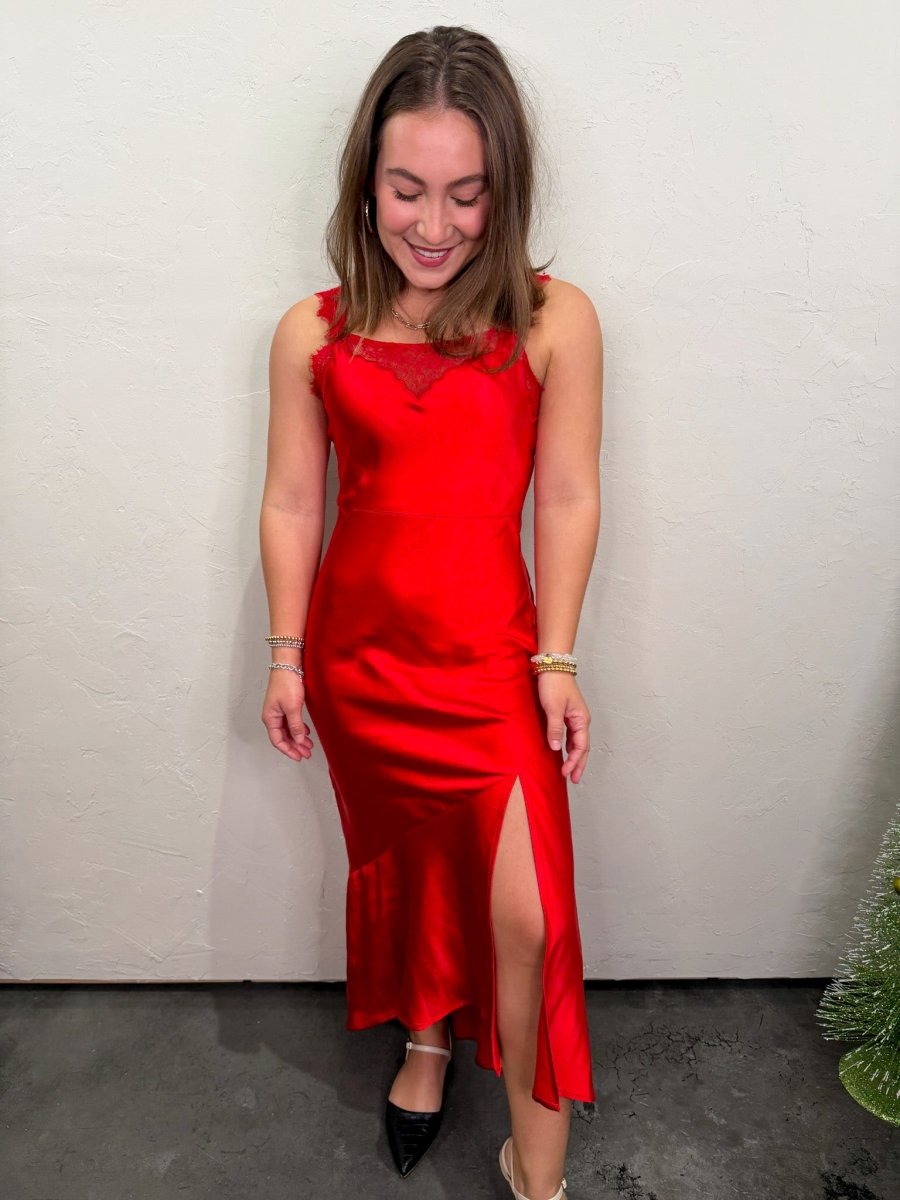 Think About Me Dress - Red - Revel Boutique