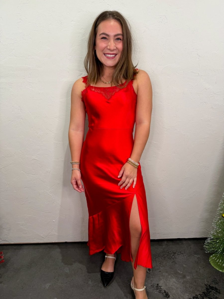 Think About Me Dress - Red - Revel Boutique