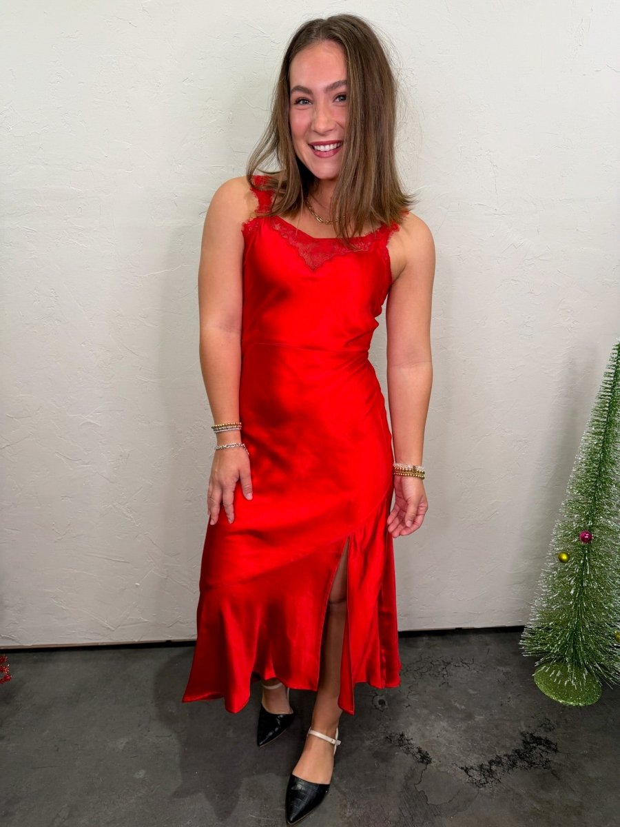 Think About Me Dress - Red - Revel Boutique