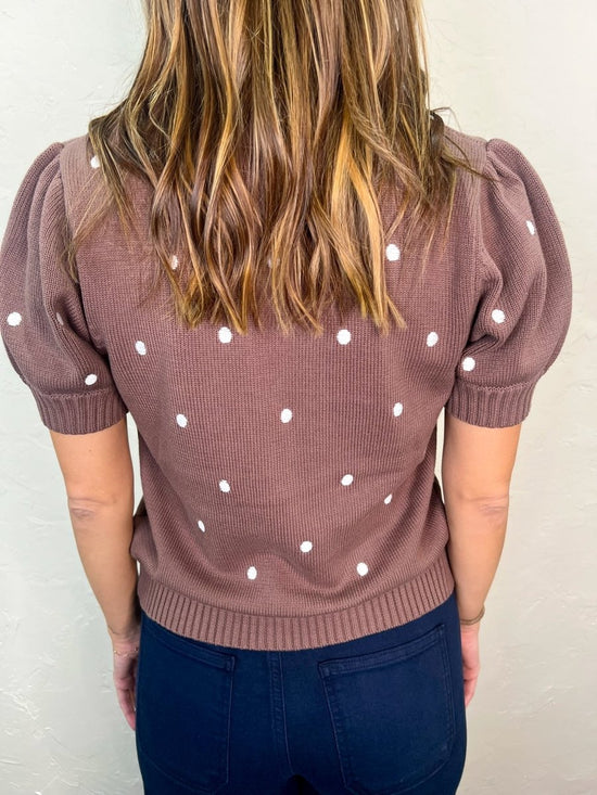 Toasted Marshmallow Polkadot Top - Revel Boutique