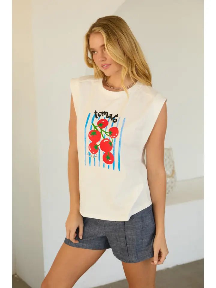 Tomato Embroidered Tee - Revel Boutique