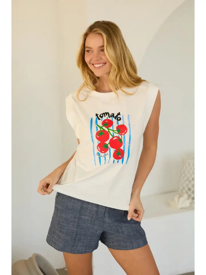 Tomato Embroidered Tee - Revel Boutique