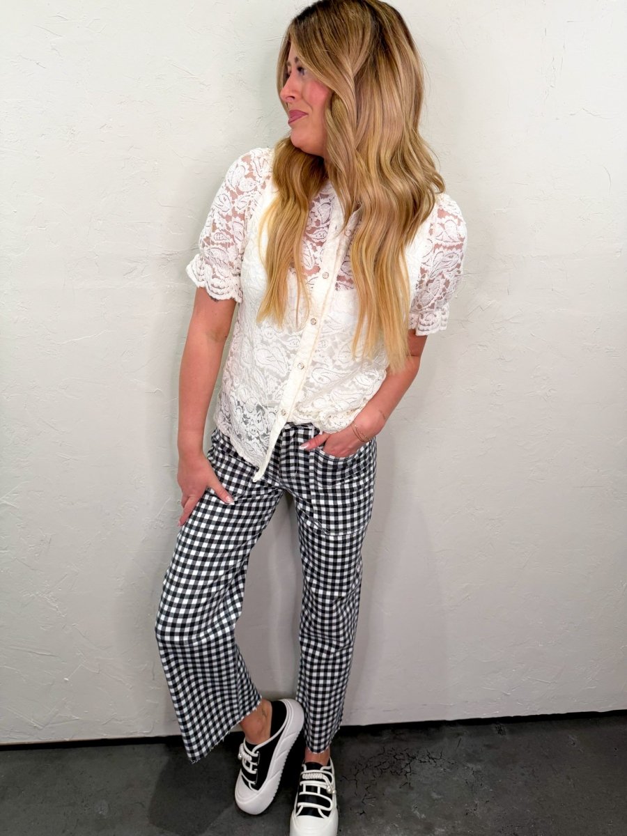 Toto Gingham Denim - Black - Revel Boutique