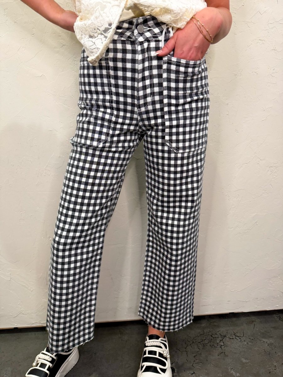 Toto Gingham Denim - Black - Revel Boutique