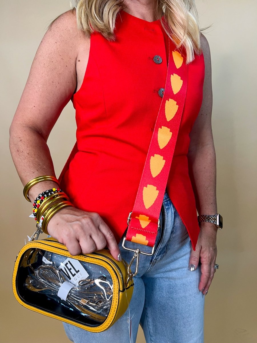 Touchdown Stadium Clear Crossbody - Mustard - Revel Boutique