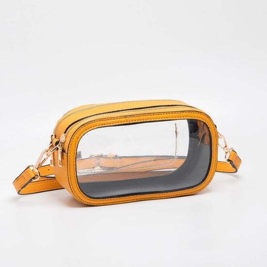 Touchdown Stadium Clear Crossbody - Mustard - Revel Boutique