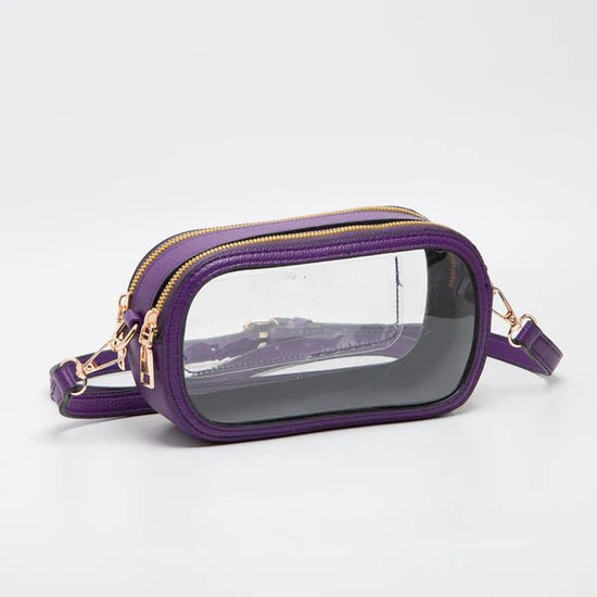 Touchdown Stadium Clear Crossbody - Purple - Revel Boutique