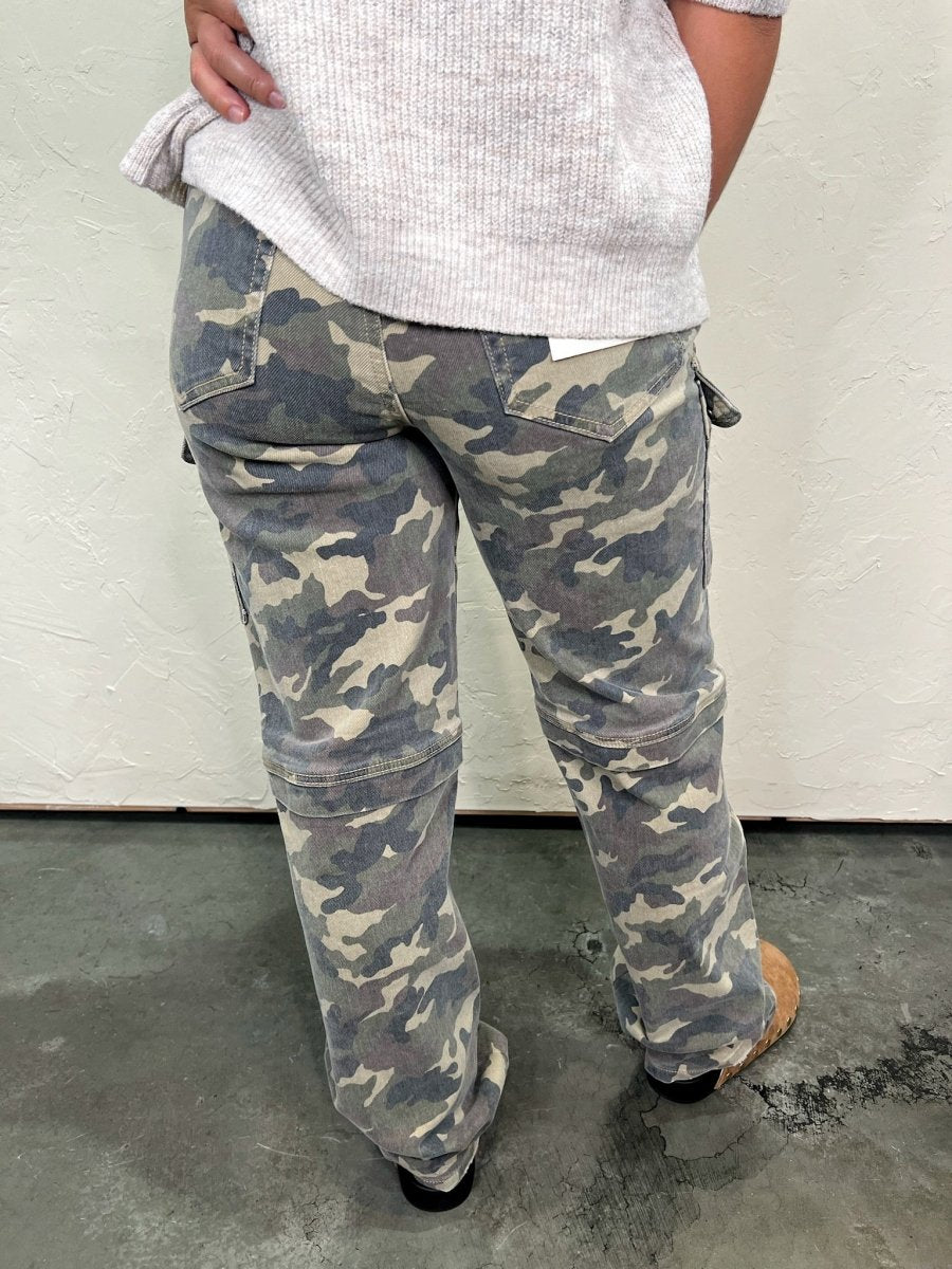 Tracey Straight Cargo - Camouflage - Revel Boutique