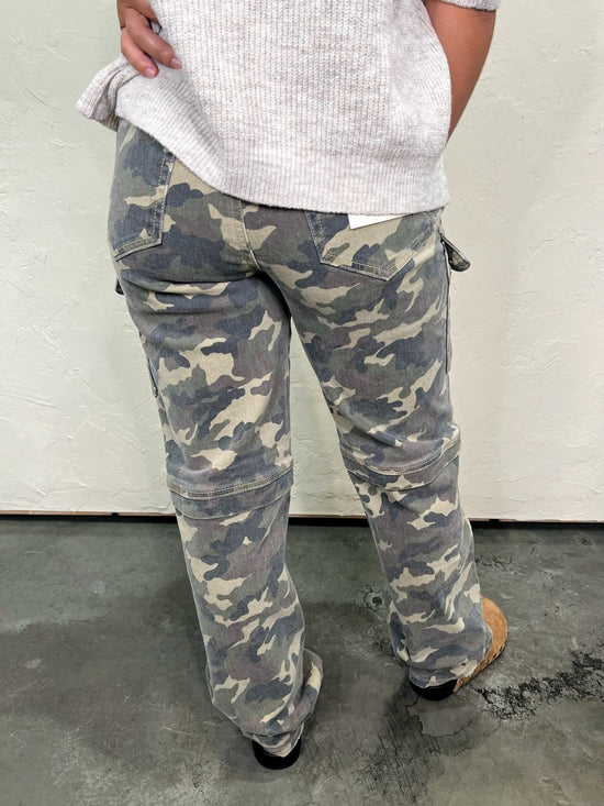 Tracey Straight Cargo - Camouflage - Revel Boutique