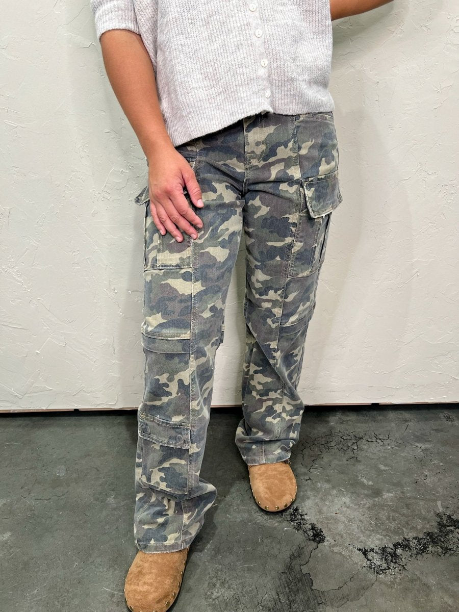 Tracey Straight Cargo - Camouflage - Revel Boutique