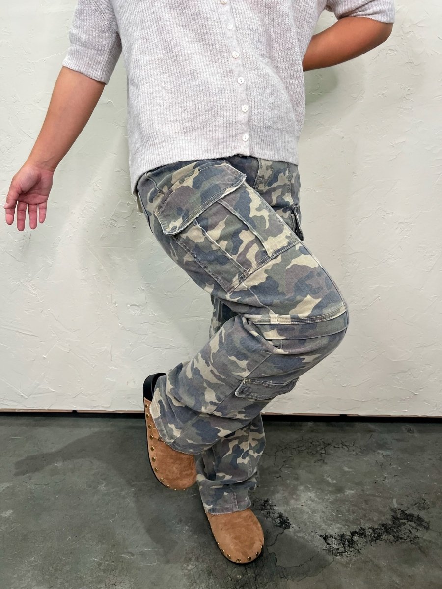 Tracey Straight Cargo - Camouflage - Revel Boutique