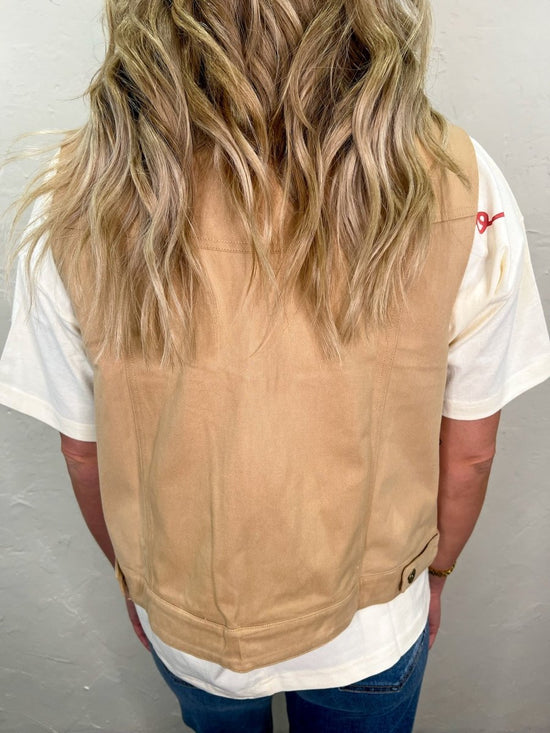 Trendy Barn Vest - Camel - Revel Boutique