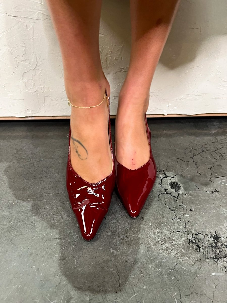 Trinee Slingback Pump - Burgundy - Revel Boutique