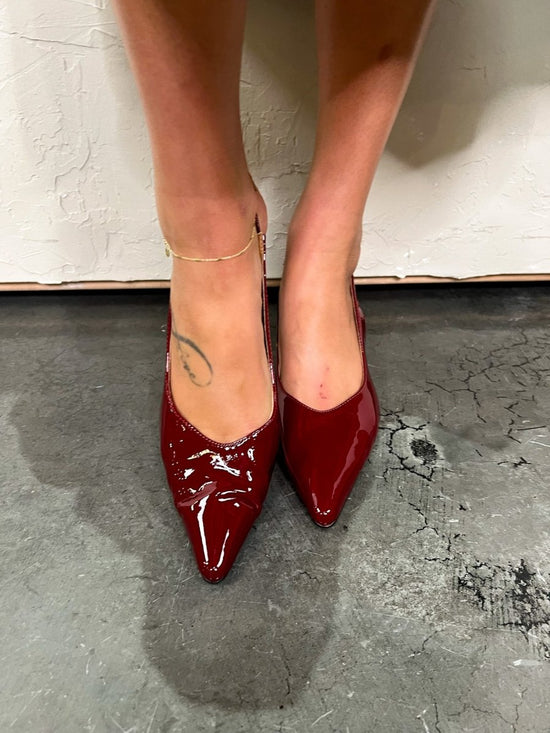 Trinee Slingback Pump - Burgundy - Revel Boutique