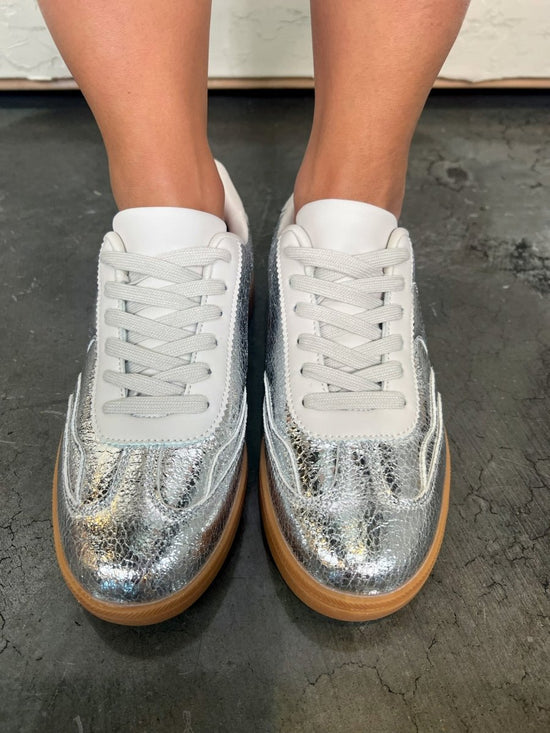 Load image into Gallery viewer, Trophy Sneaker - Silver - Revel Boutique
