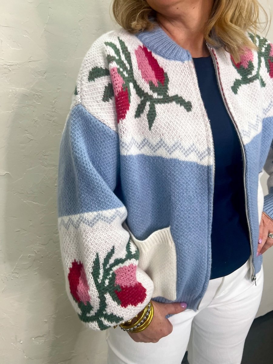 Tulip Time Sweater Jacket - Revel Boutique