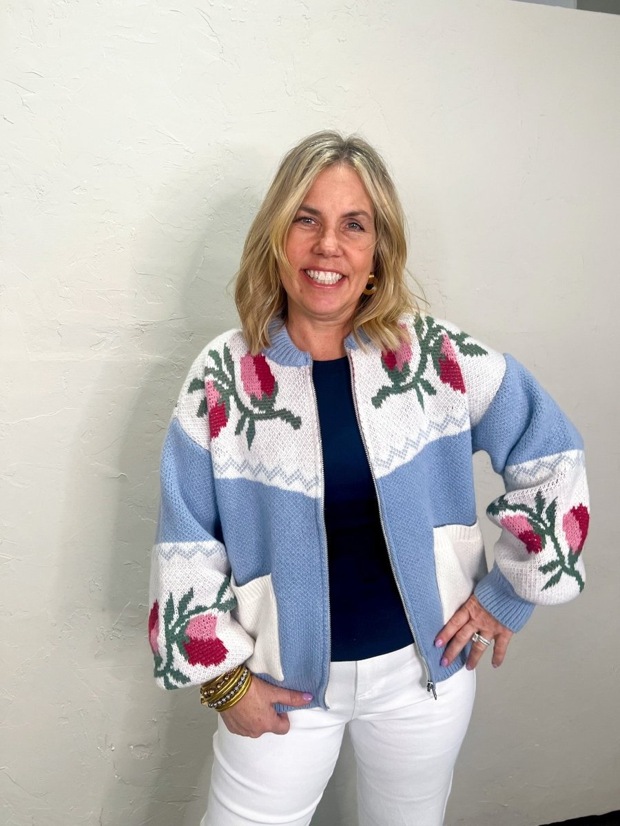 Tulip Time Sweater Jacket - Revel Boutique