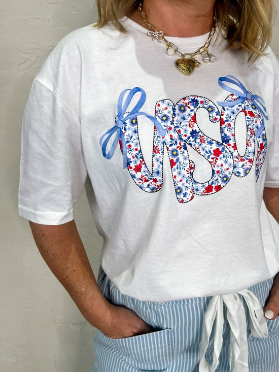 USA Bow Preppy Tee - Revel Boutique