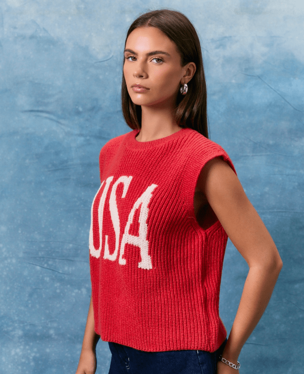 USA Sweater - Red - Revel Boutique