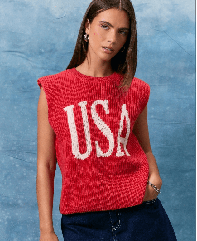 USA Sweater - Red - Revel Boutique