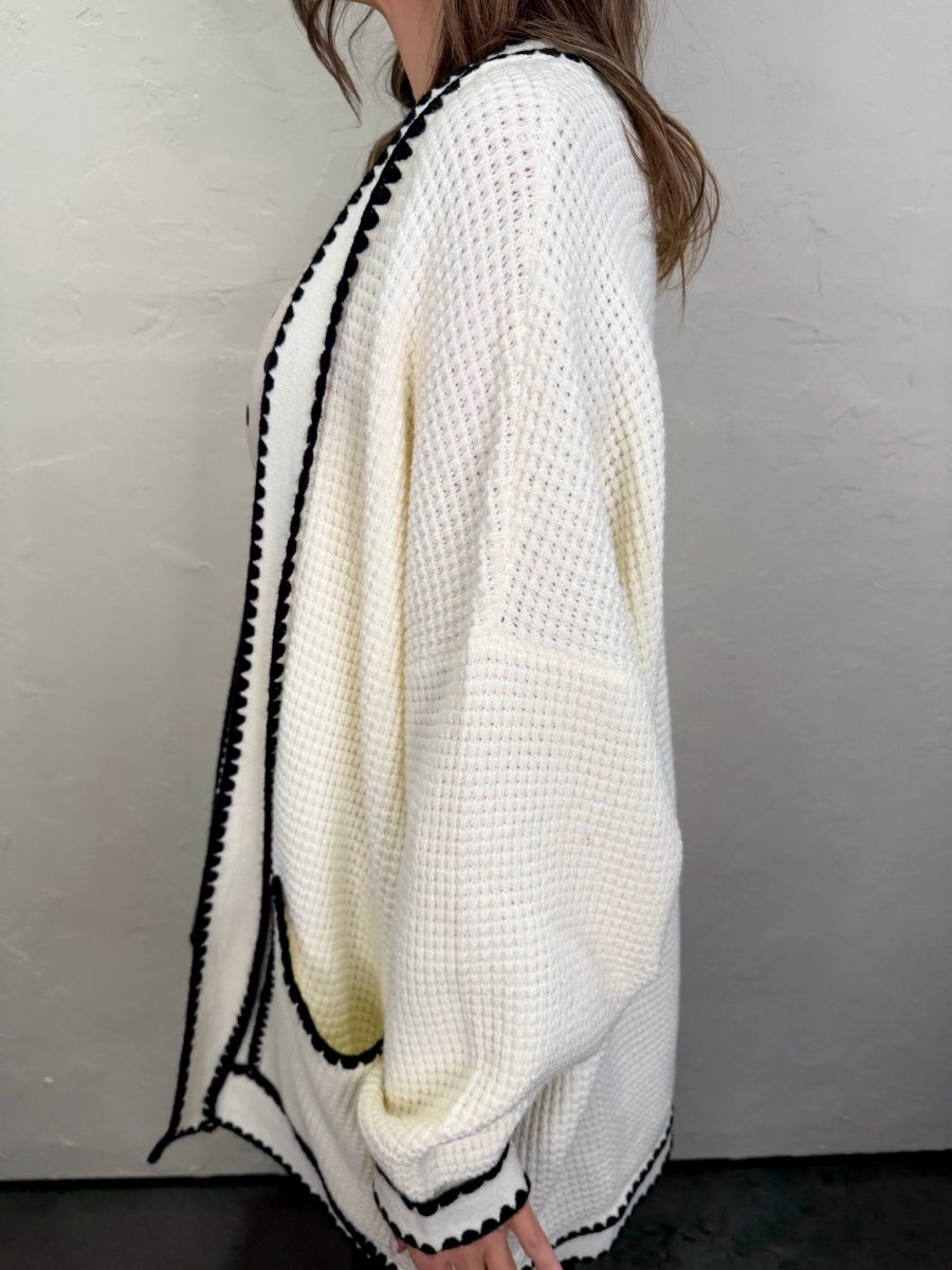 Vanilla Waffle Cardigan - Revel Boutique