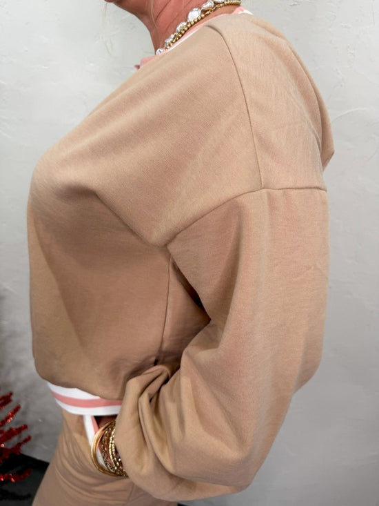 Varsity Lounge Set - Mocha - Revel Boutique