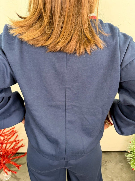 Varsity Lounge Set - Navy - Revel Boutique