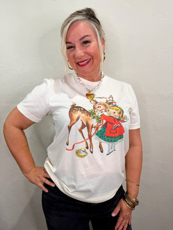 Vintage Reindeer Tee - Revel Boutique