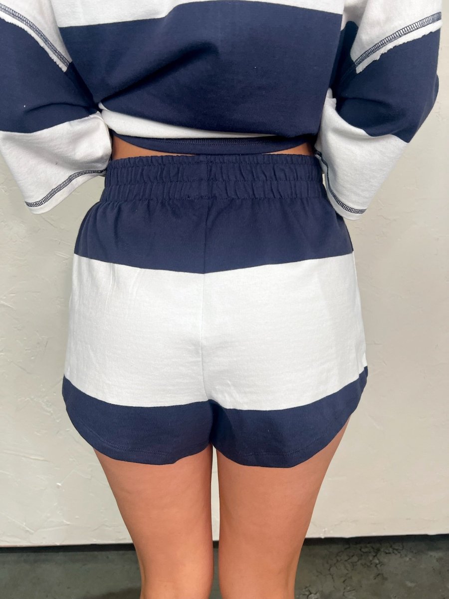 Yacht Party Shorts - Navy - Revel Boutique