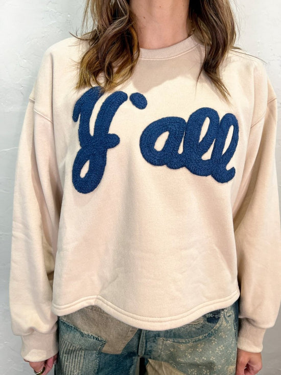 Y'all Flocked Sweatshirt - Revel Boutique