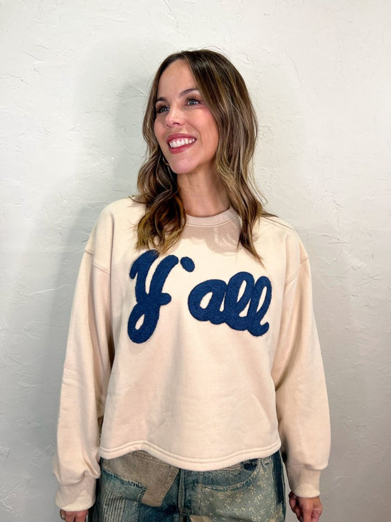 Y'all Flocked Sweatshirt - Revel Boutique