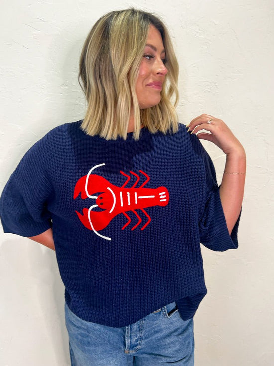 You're My Lobster Sweater - Navy - Revel Boutique