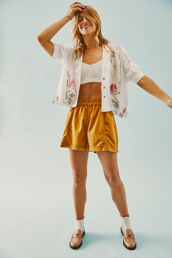 Free People: Get Free Poplin Pull On Shorts - Spiced Pecan